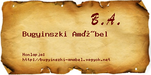 Bugyinszki Amábel névjegykártya